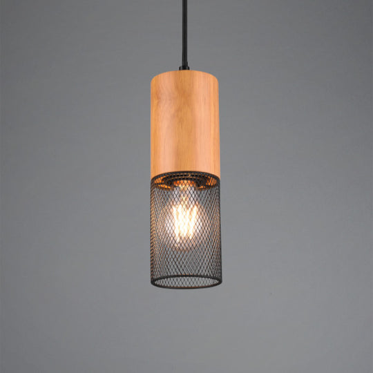 Duoline Track Lighting - Modern Matt Black & Wood Drop Light