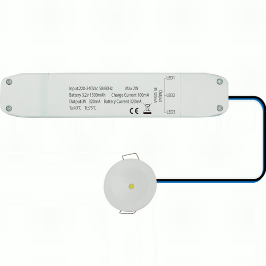 2W LED Emergency 3Hr Non Maintained Emergency Downlight