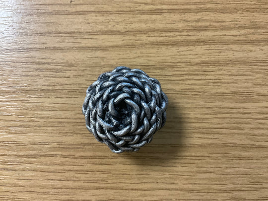 Antique Pewter Traditional Tweed Rope Knob 35mm dia