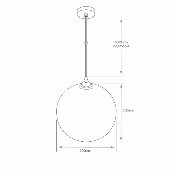 Nile E27 IP44 Smoked Black Glass Pendant Light