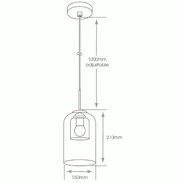 Danube E27 IP44 Double Glass Pendant Light