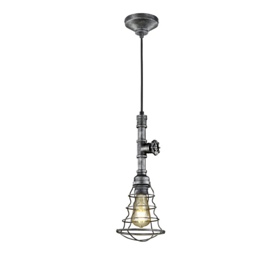 Gotham Industrial Style LED Ceiling Pendant, Single Light