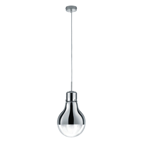 Edison Pendant Ceiling Light, chrome/clear