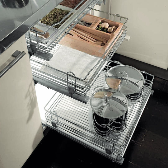 Chrome Pull-out Wire Basket - Soft Close