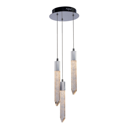 Shard 3 Light LED Ceiling Drop Pendant, IP20 Rated