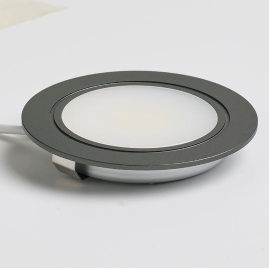 3W 12V COB LED Recessed High Output Cabinet Light - Anthracite