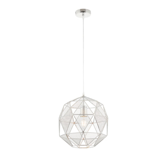 Hex Chrome Industrial Style Pendant