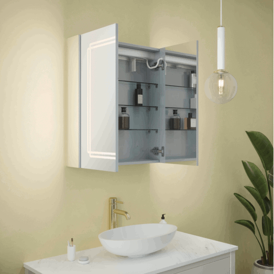Calgary Double Tunable Bathroom LED Mirror Cabinet